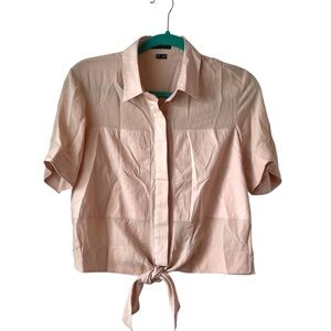 Y2K theory Silk and Cotton Panel Quiet Luxury Top